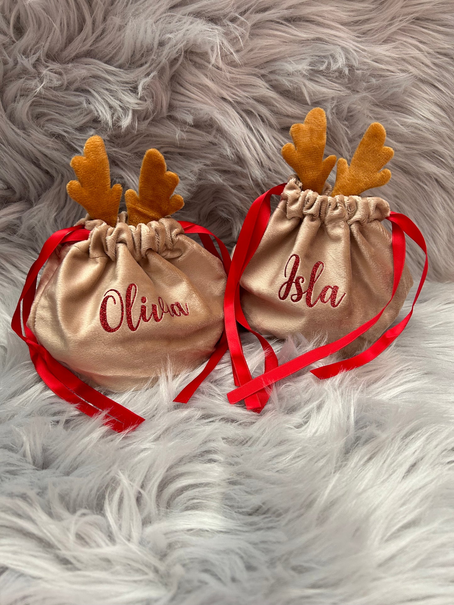 Personalised Reindeer Treat Bag