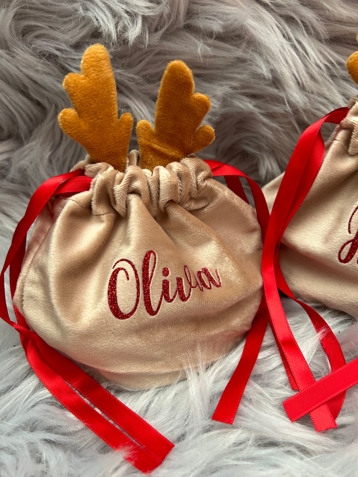 Personalised Reindeer Treat Bag