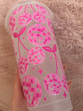 Load image into Gallery viewer, disco ball cherry design cold cup