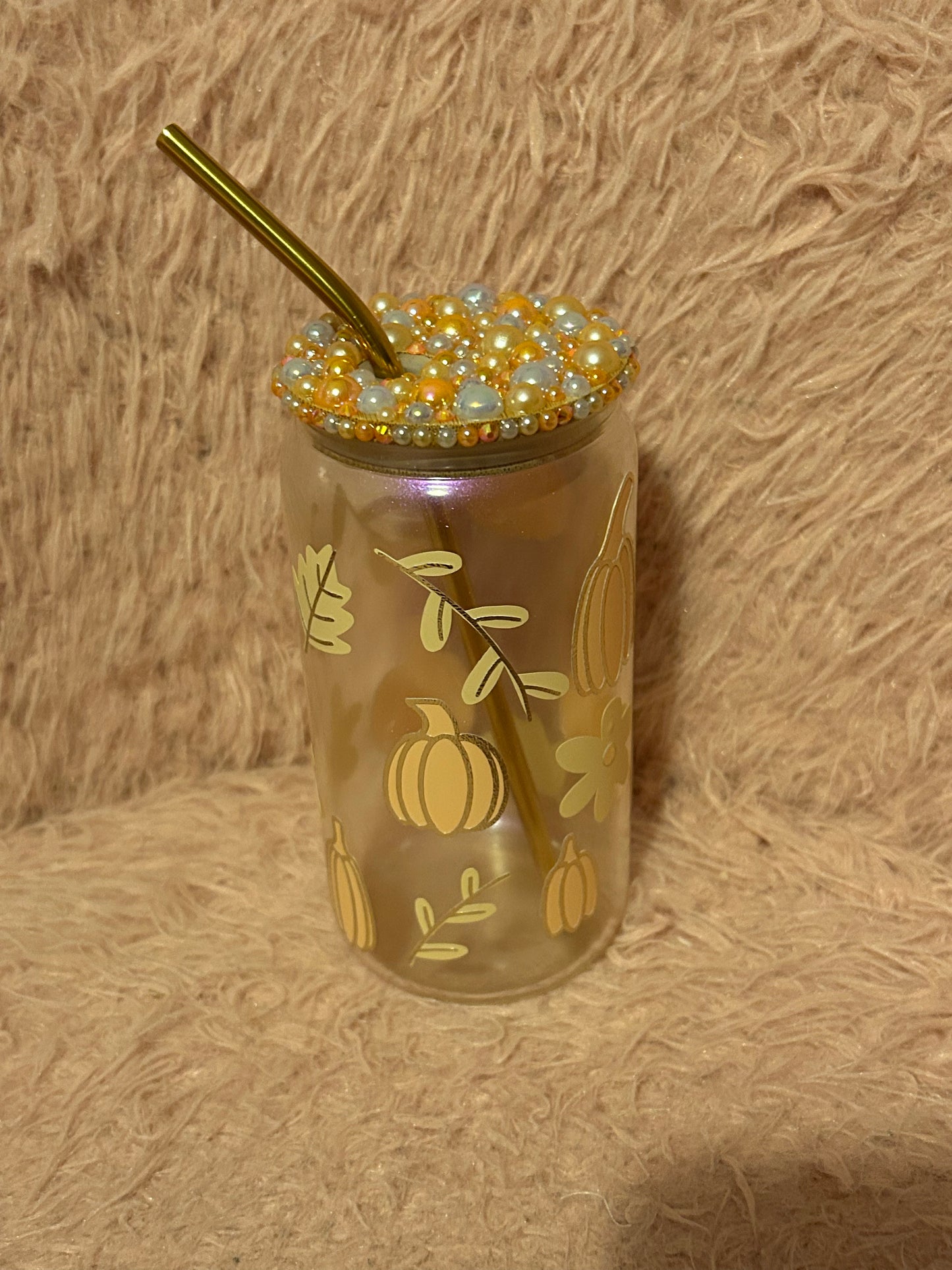 Pumpkin Glass Can