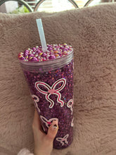 Load image into Gallery viewer, Bow 24oz snowglobe tumbler