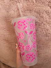 Load image into Gallery viewer, disco ball cherry design cold cup