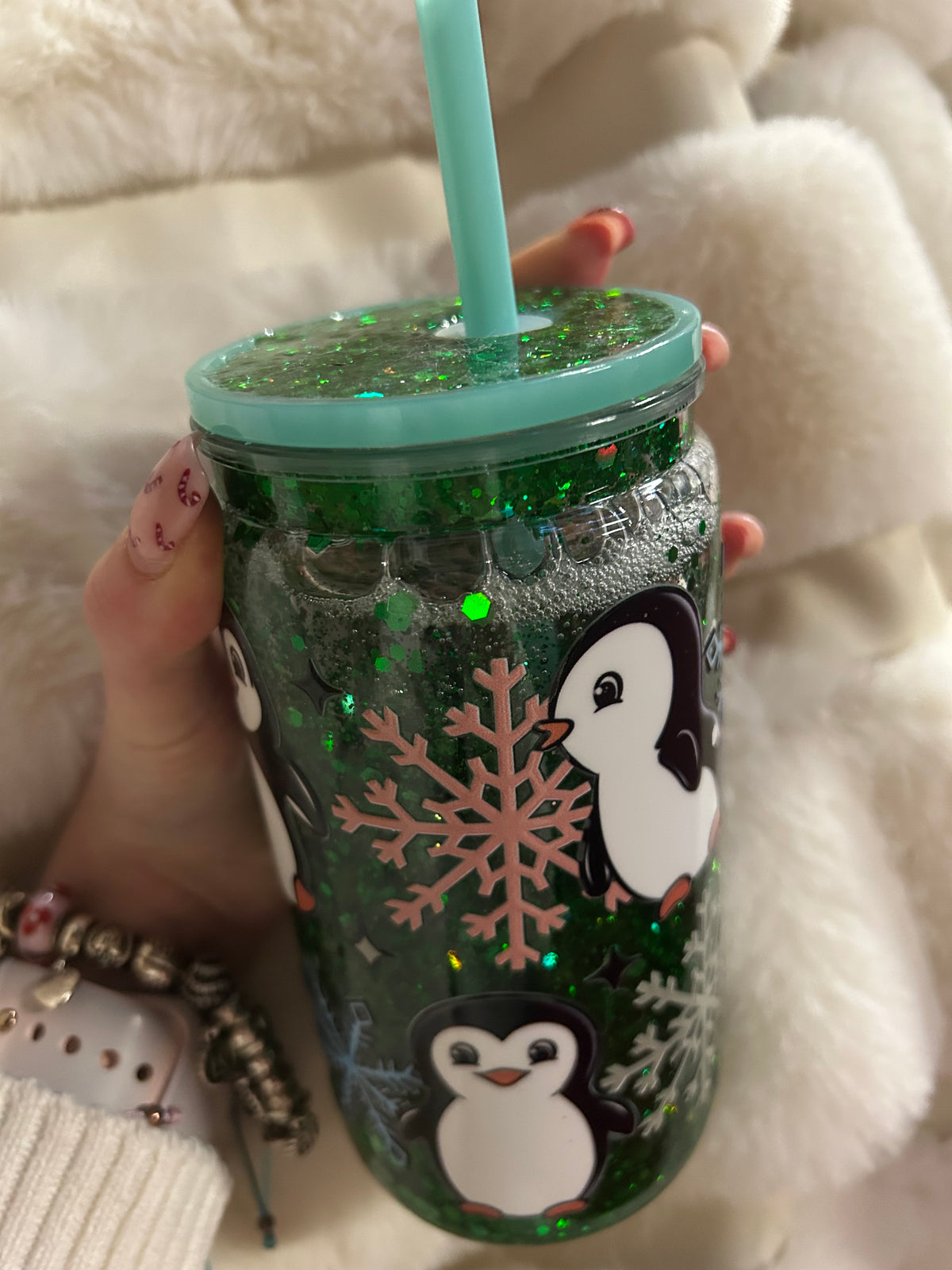 Penguin snowglobe tumbler
