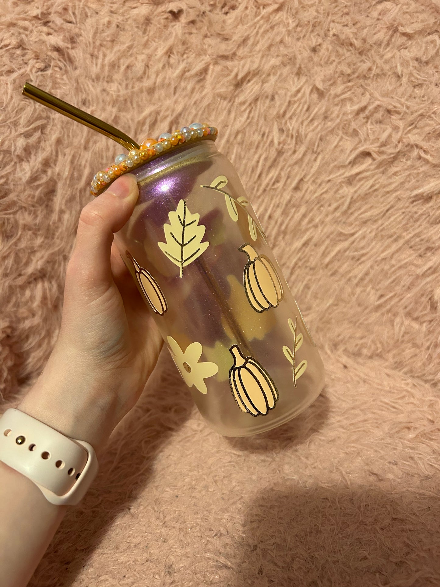 Pumpkin Glass Can