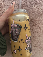 Load image into Gallery viewer, Faux drink effect morning brew bow can tumbler