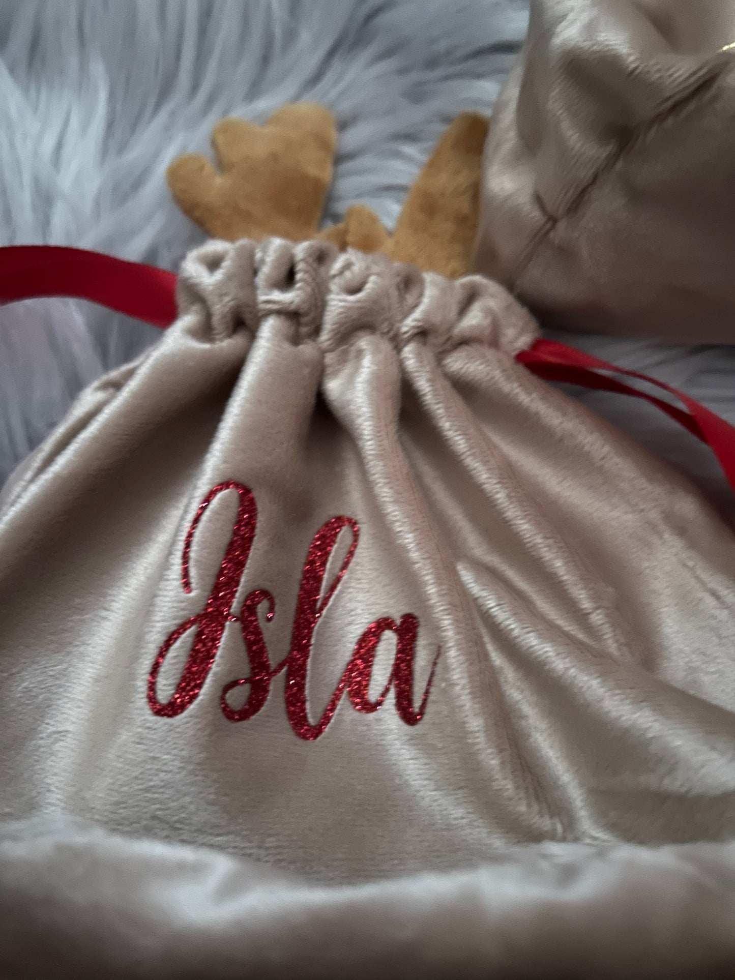 Personalised Reindeer Treat Bag