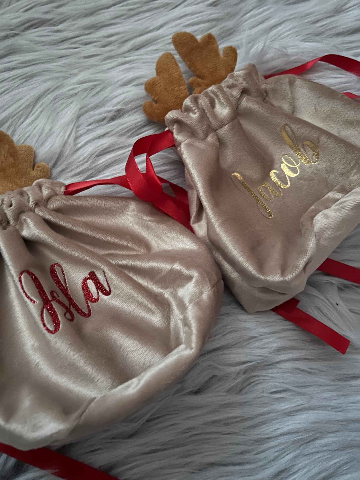 Personalised Reindeer Treat Bag