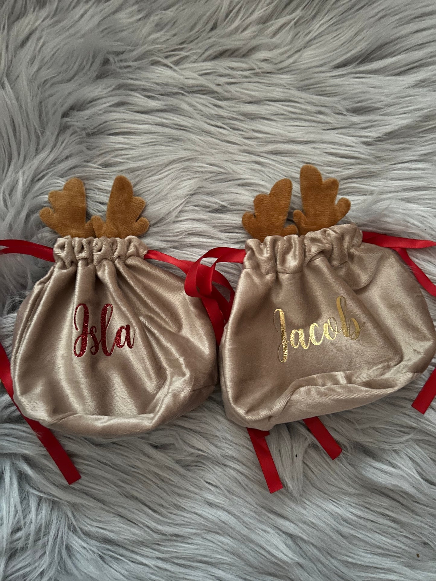 Personalised Reindeer Treat Bag