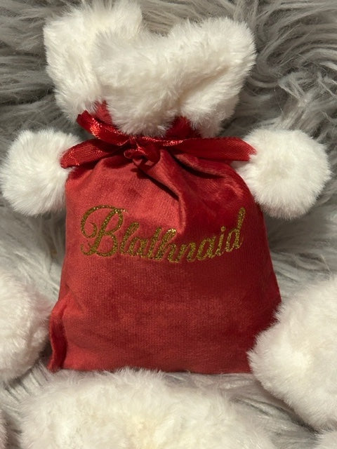 Personalised fluffy Christmas treat bags