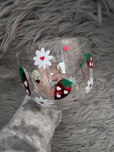 Load image into Gallery viewer, Strawberry Floral large glass mug 500ml