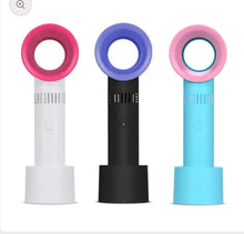Load image into Gallery viewer, Personalised USB handheld bladeless fan with base