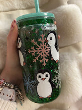 Load image into Gallery viewer, Penguin snowglobe tumbler