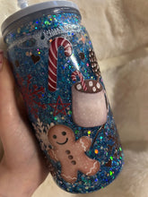 Load image into Gallery viewer, Ginergerbread hot chocolate snowglobe tumbler