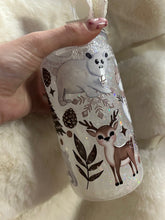 Load image into Gallery viewer, deer, polar bear and snowman snowglobe tumbler