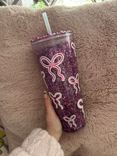 Load image into Gallery viewer, Bow 24oz snowglobe tumbler