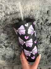 Load image into Gallery viewer, black and pink bow cold cup