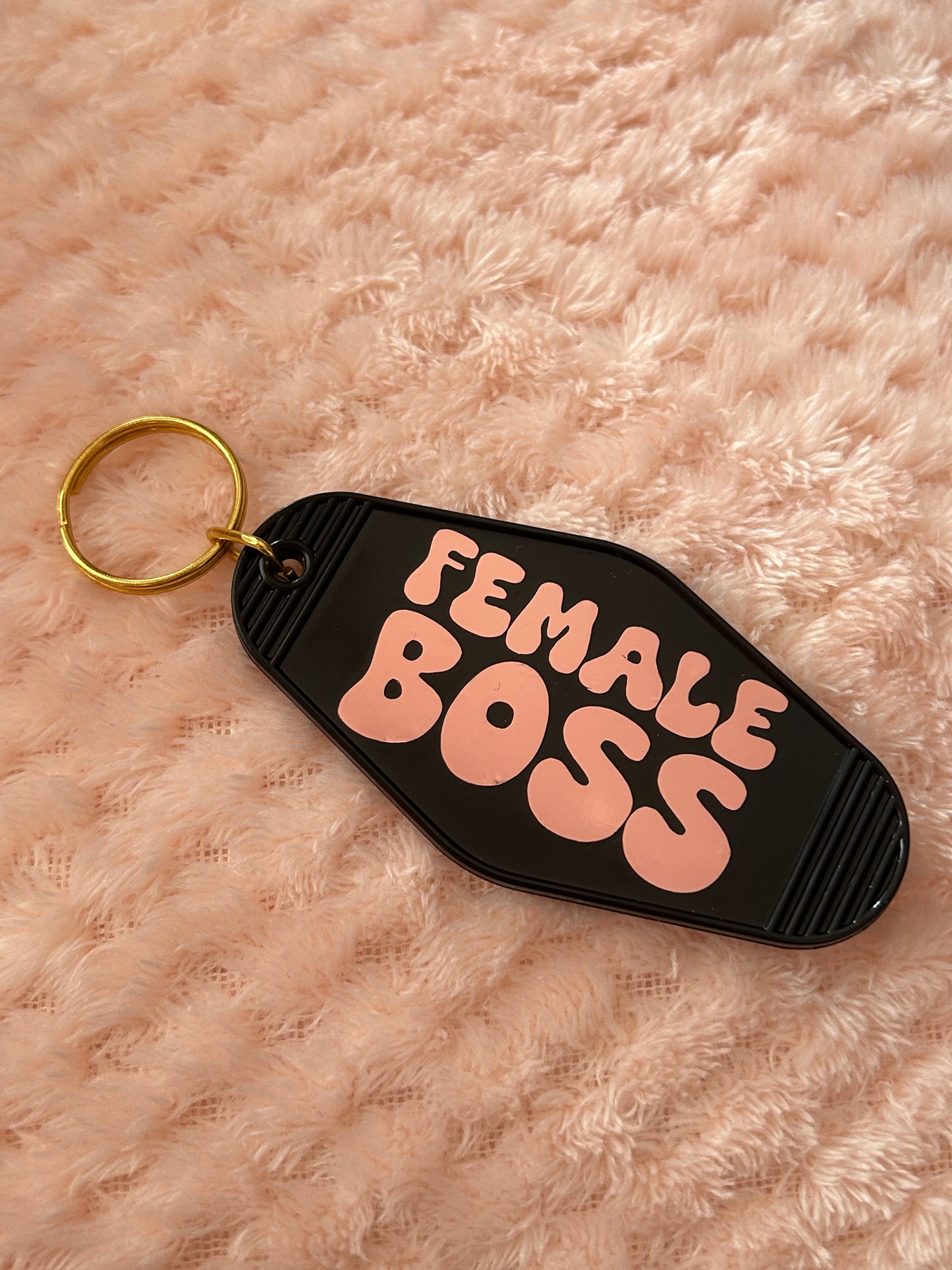 Female Boss motel keyring
