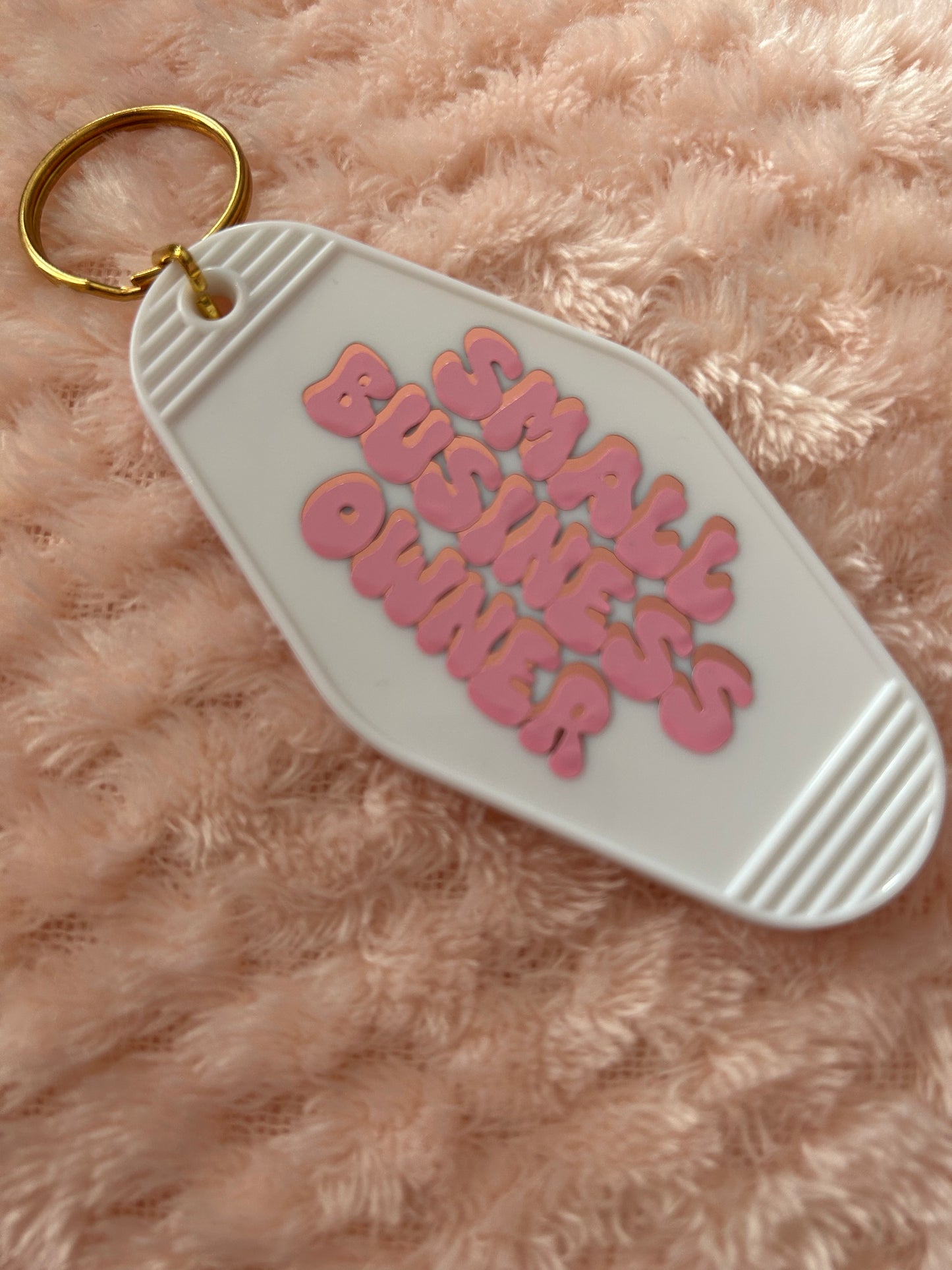 Small business owner motel keyring