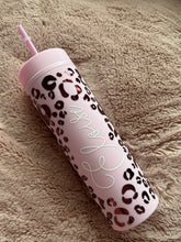 Load image into Gallery viewer, Personalised leopard print skinny tumbler