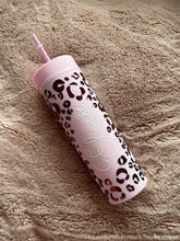 Load image into Gallery viewer, Personalised leopard print skinny tumbler