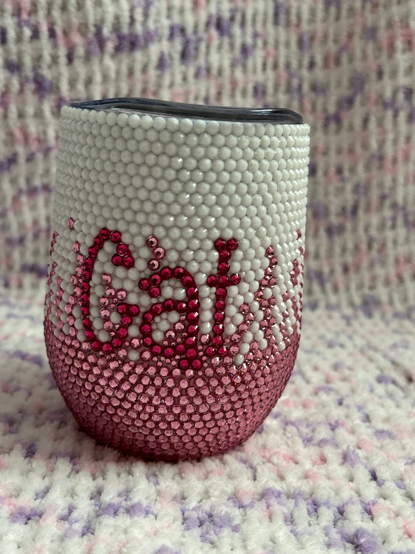 Personalised Ombre Rhinestone stemless tumbler
