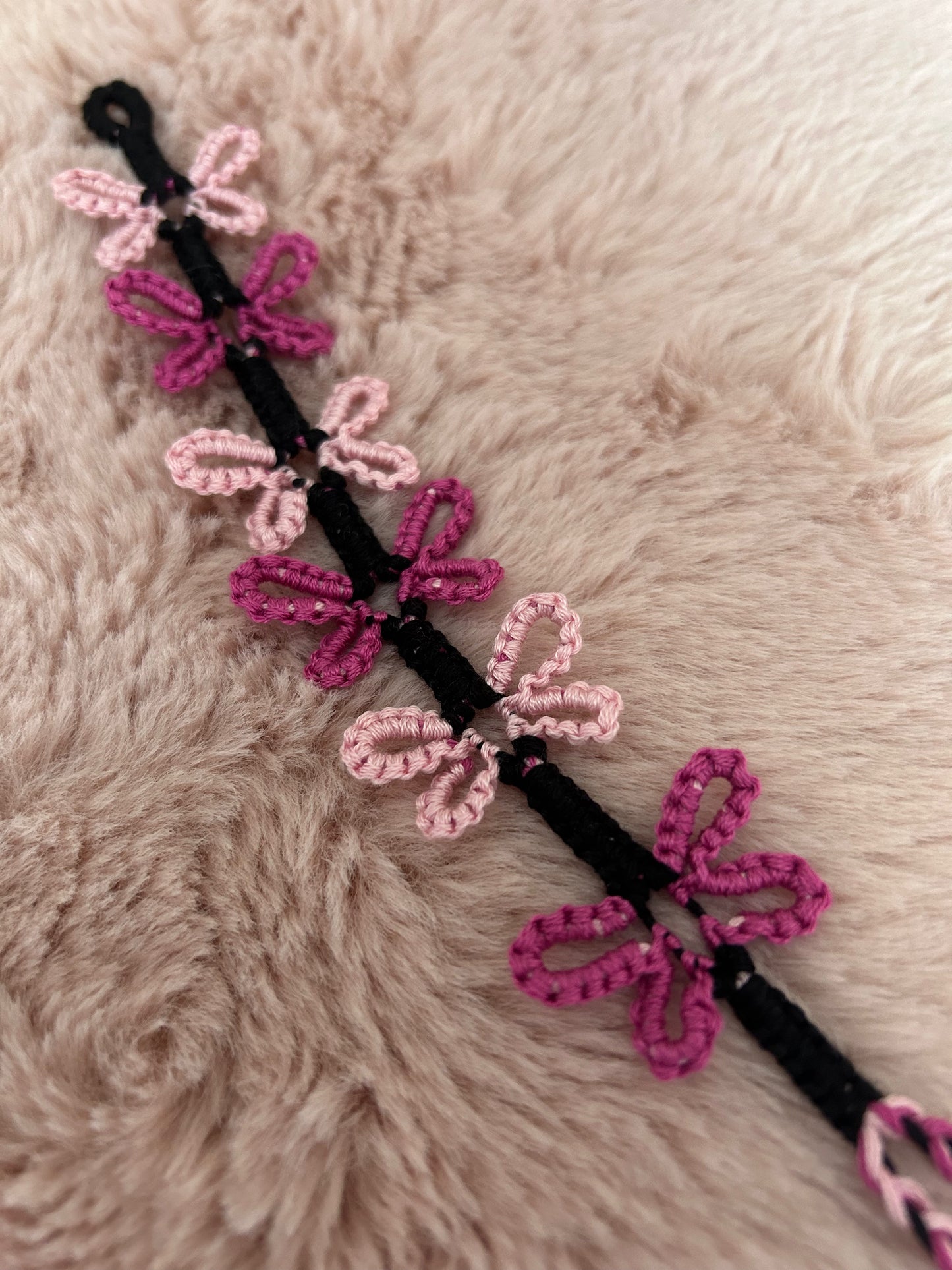 pink/purple butterfly bracelet