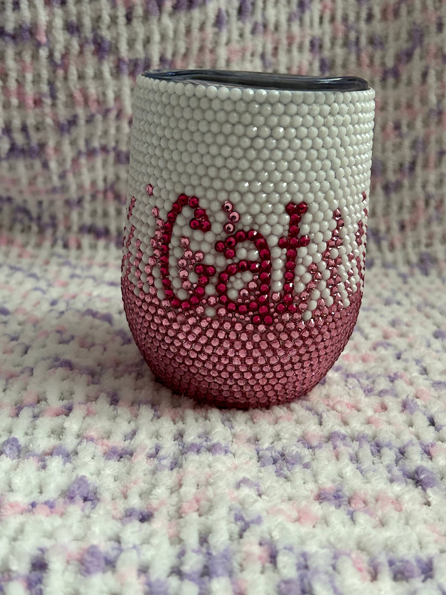 Personalised Ombre Rhinestone stemless tumbler