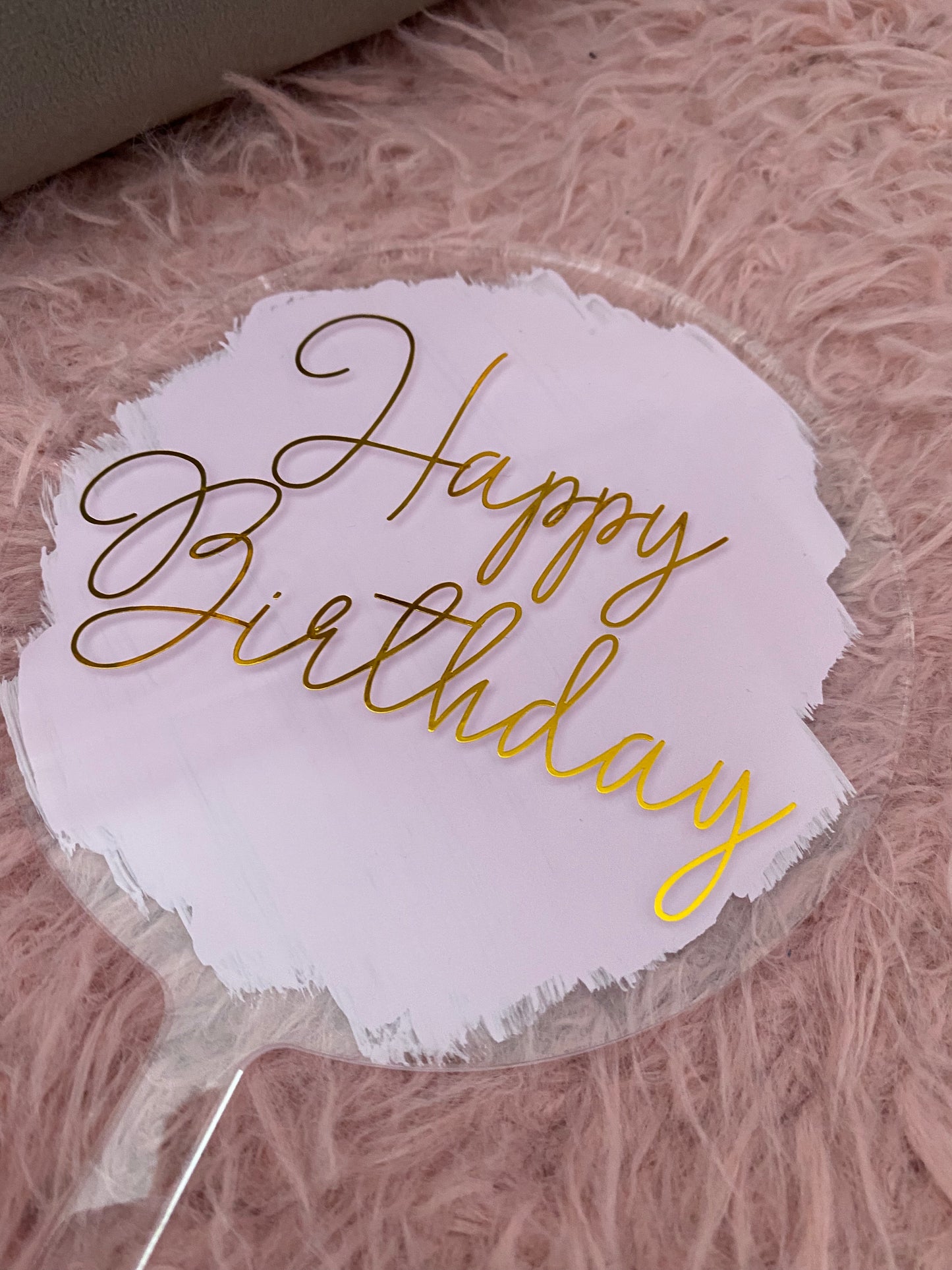 Happy Birthday Customisable acrylic cake topper