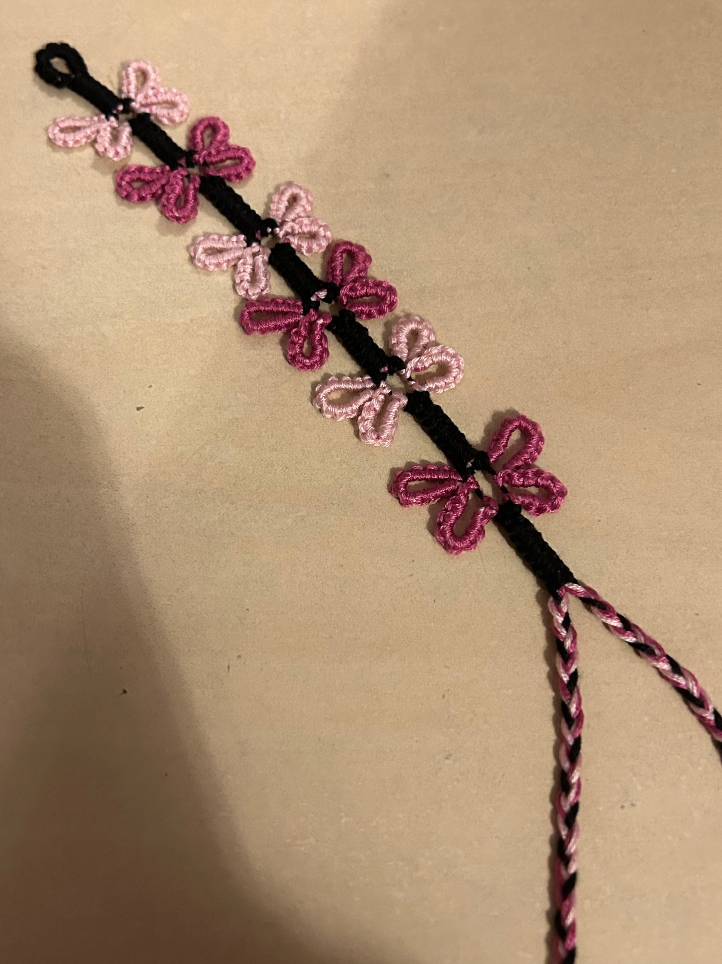 pink/purple butterfly bracelet