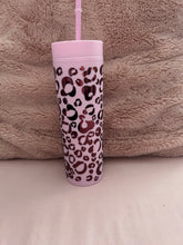 Load image into Gallery viewer, Personalised leopard print skinny tumbler