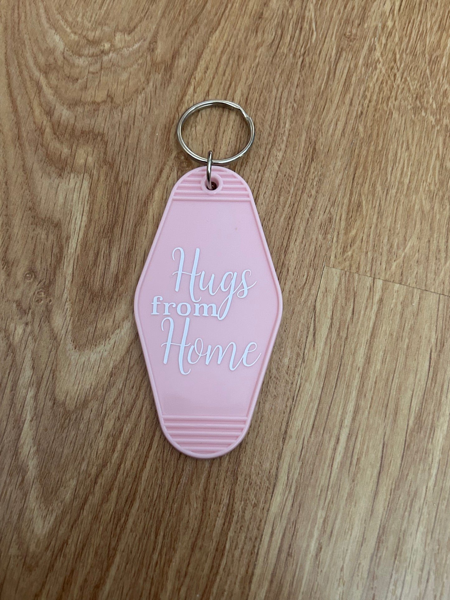 Hugs from home motel keyring