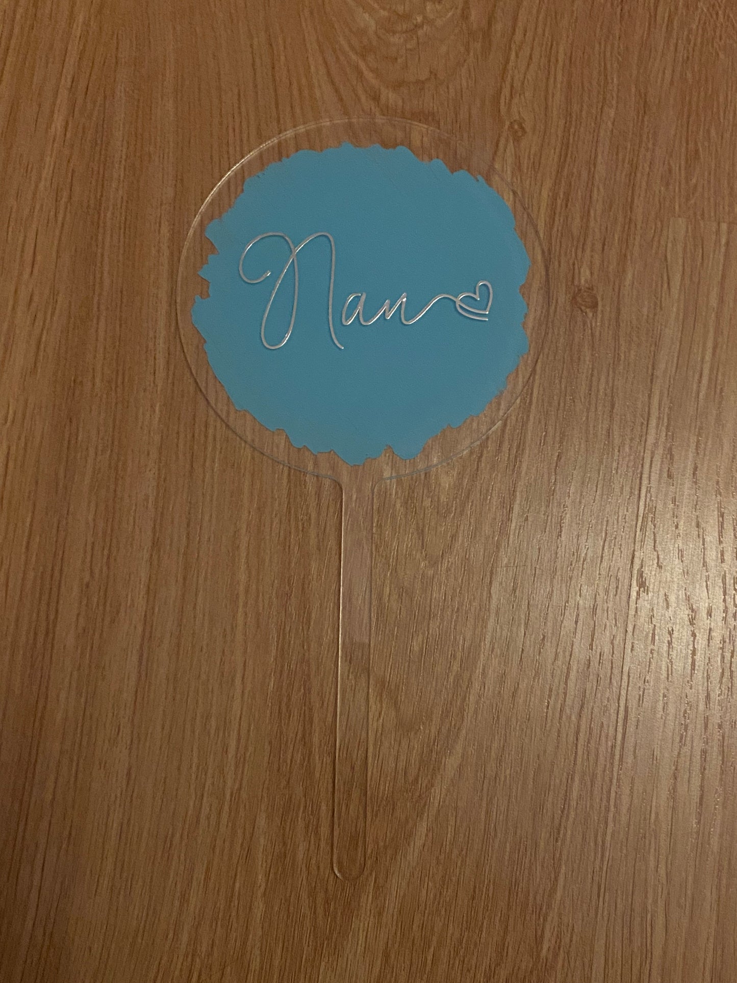 Personalised acrylic cake topper