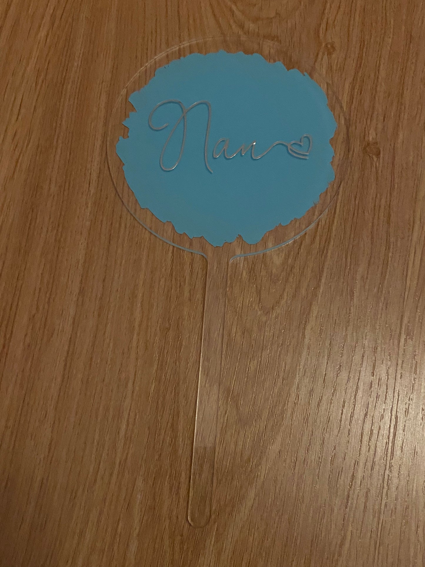 Personalised acrylic cake topper