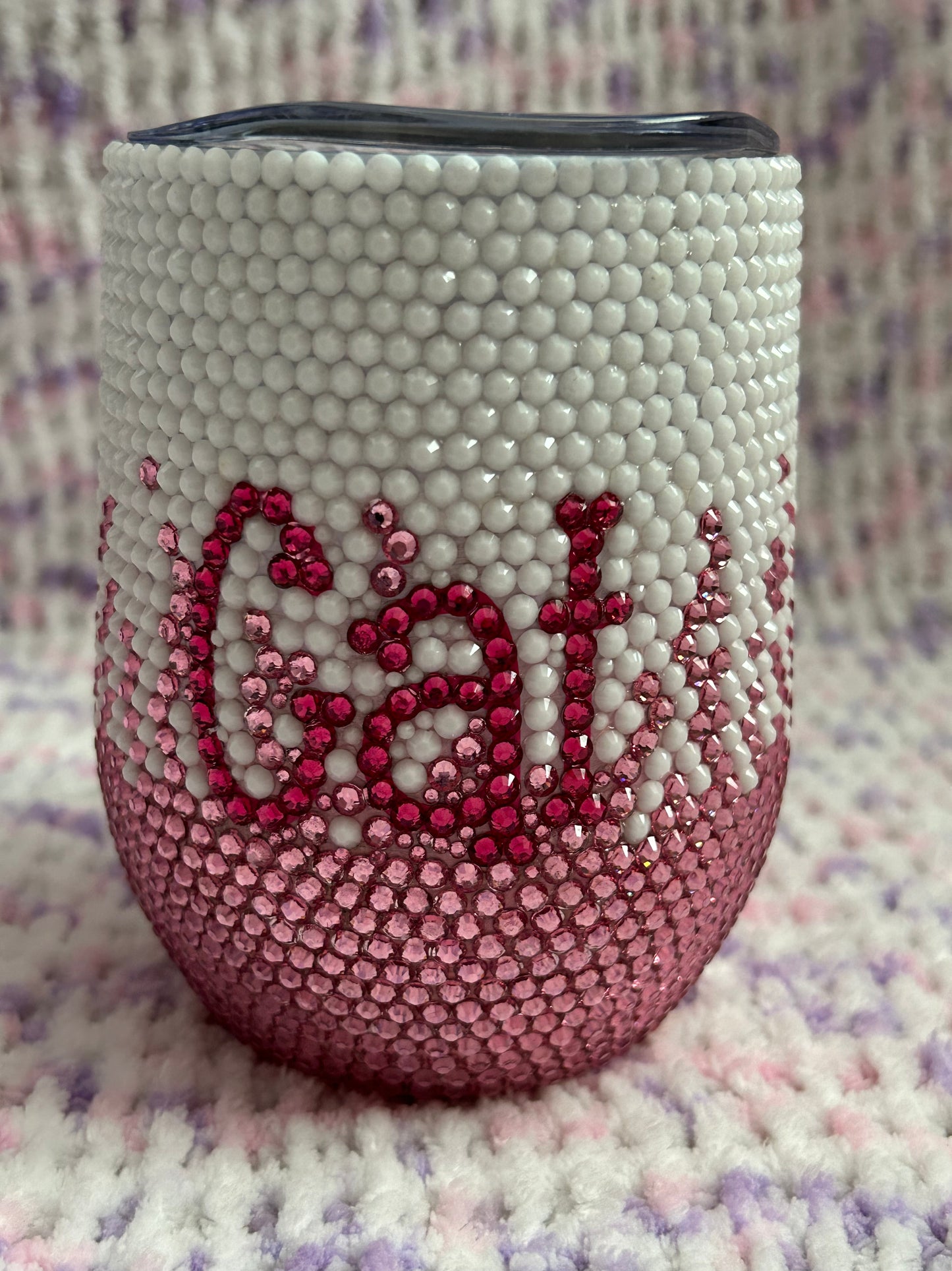 Personalised Ombre Rhinestone stemless tumbler