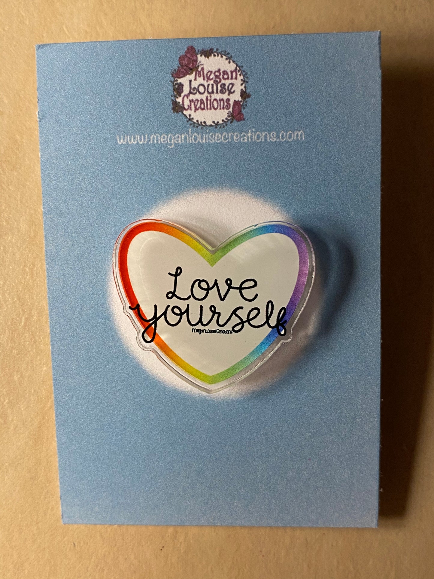 Love yourself pin badge