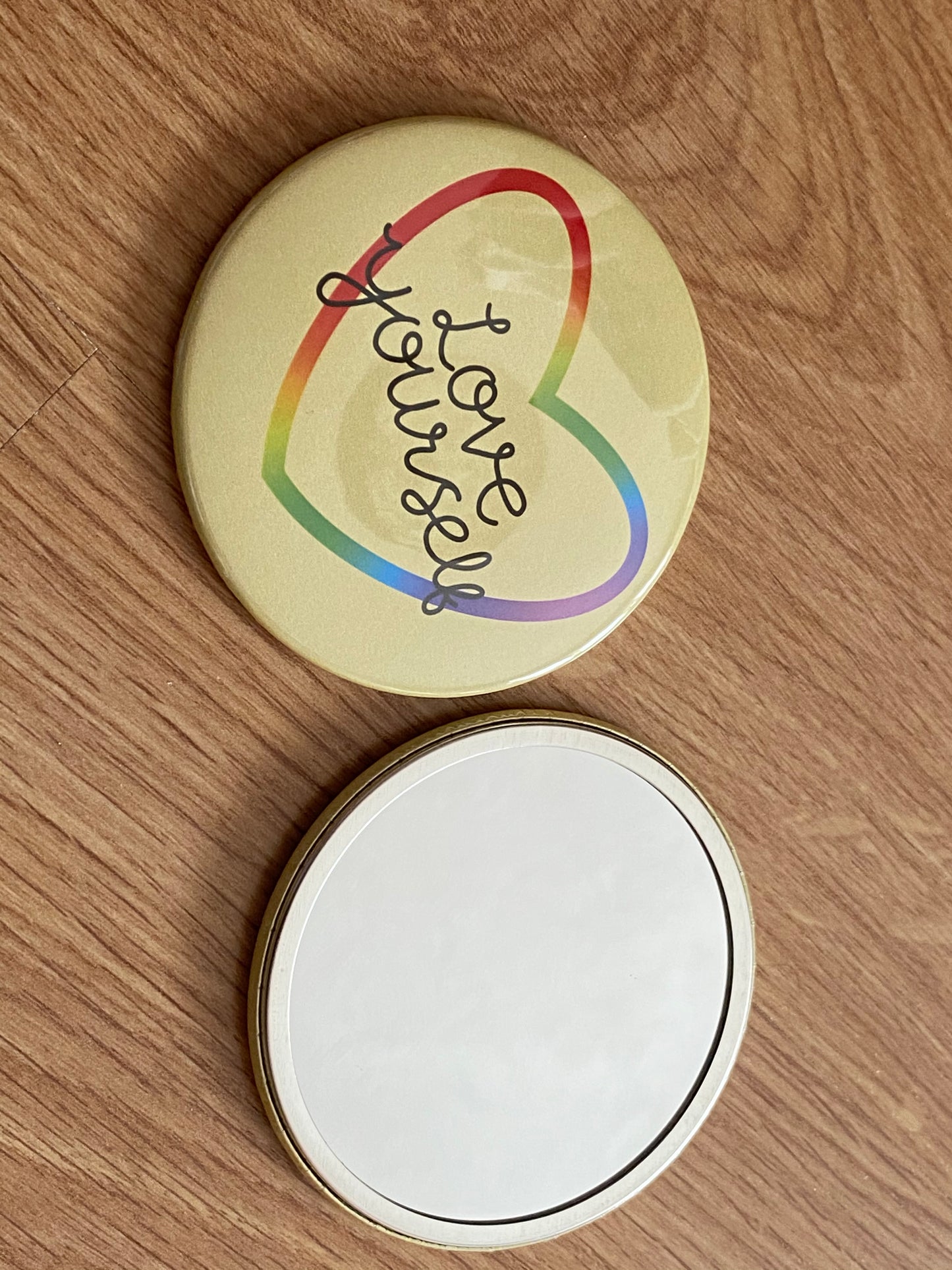 Heart design Love yourself pocket mirror