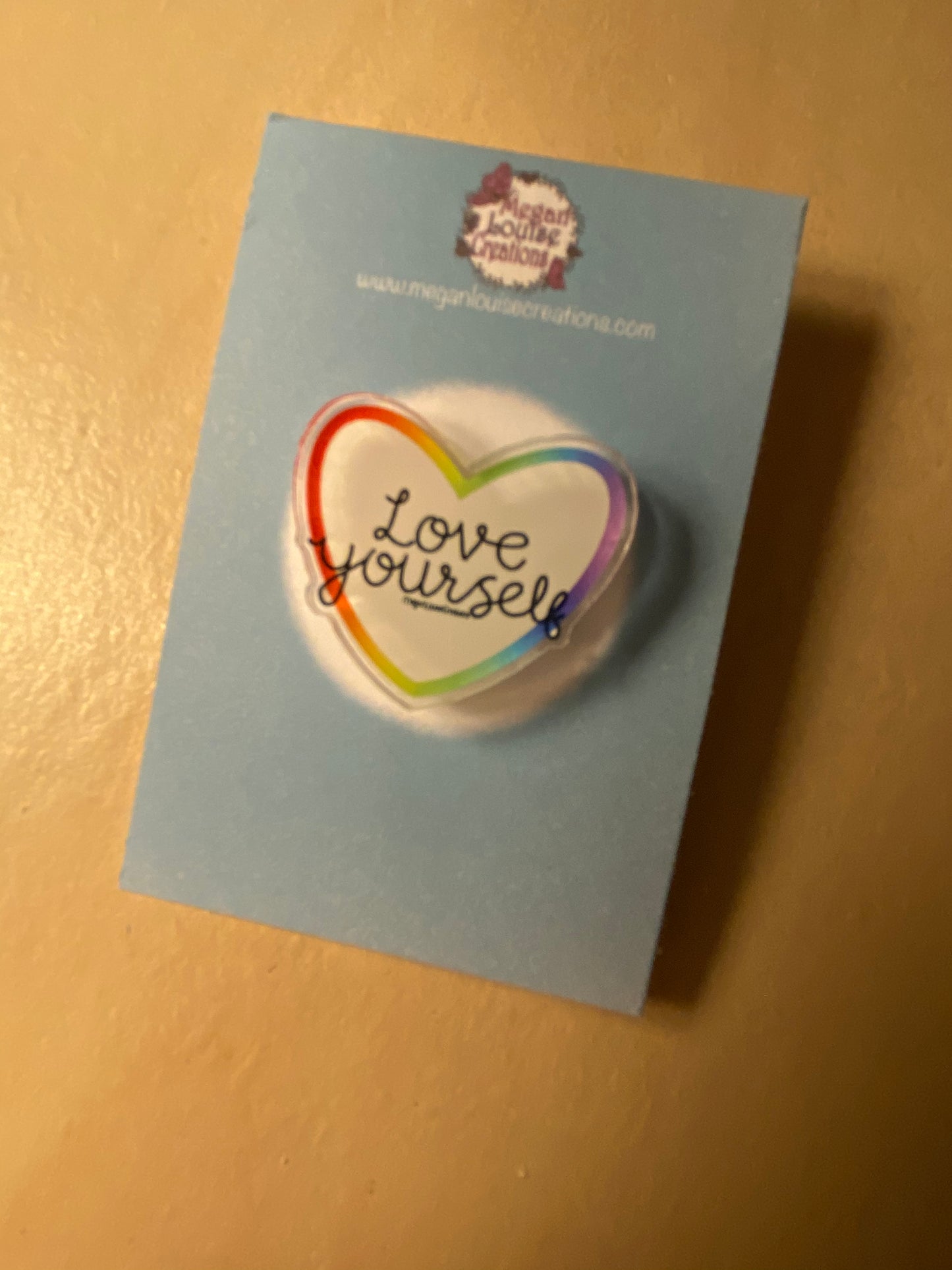 Love yourself pin badge