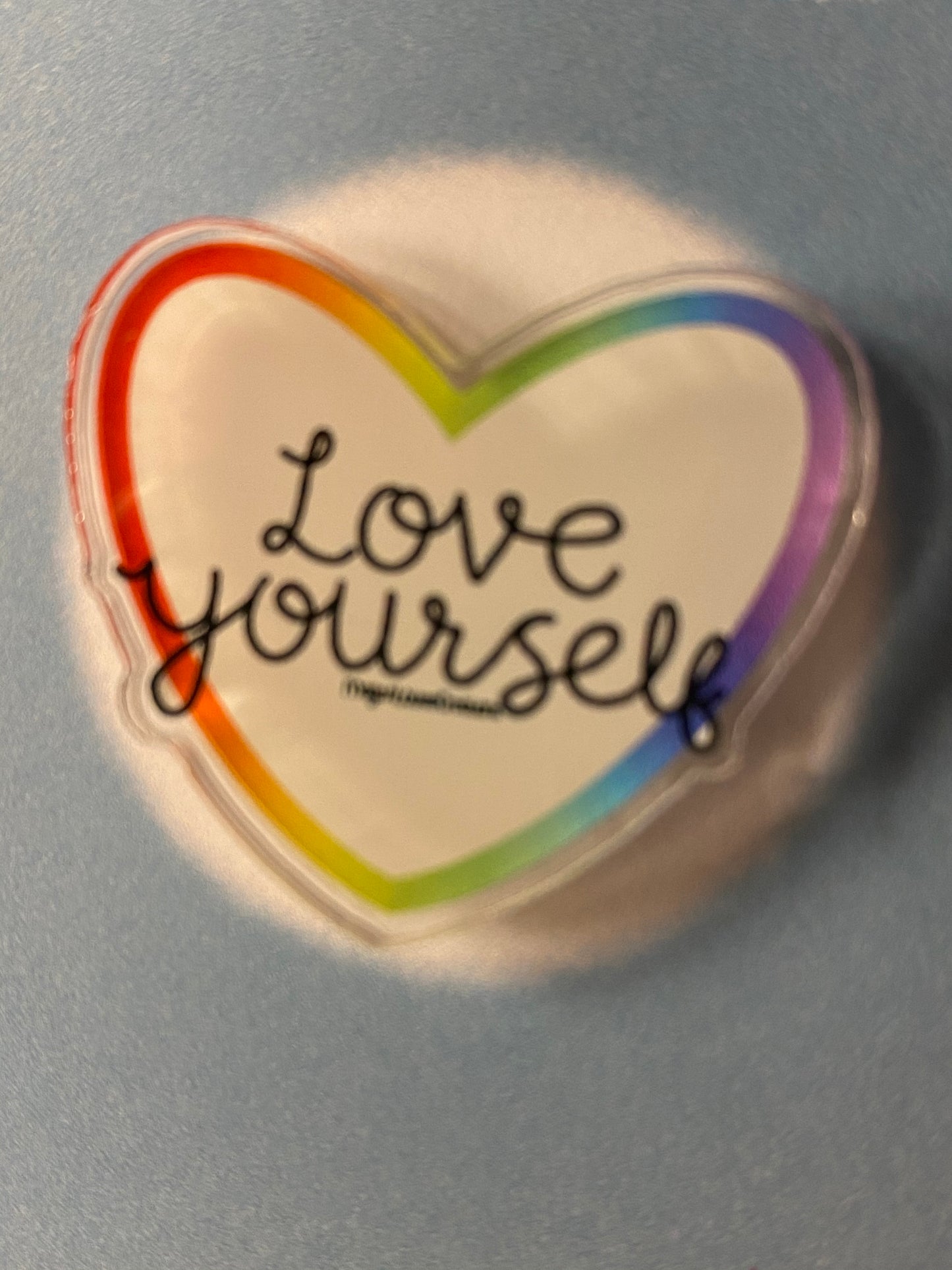 Love yourself pin badge