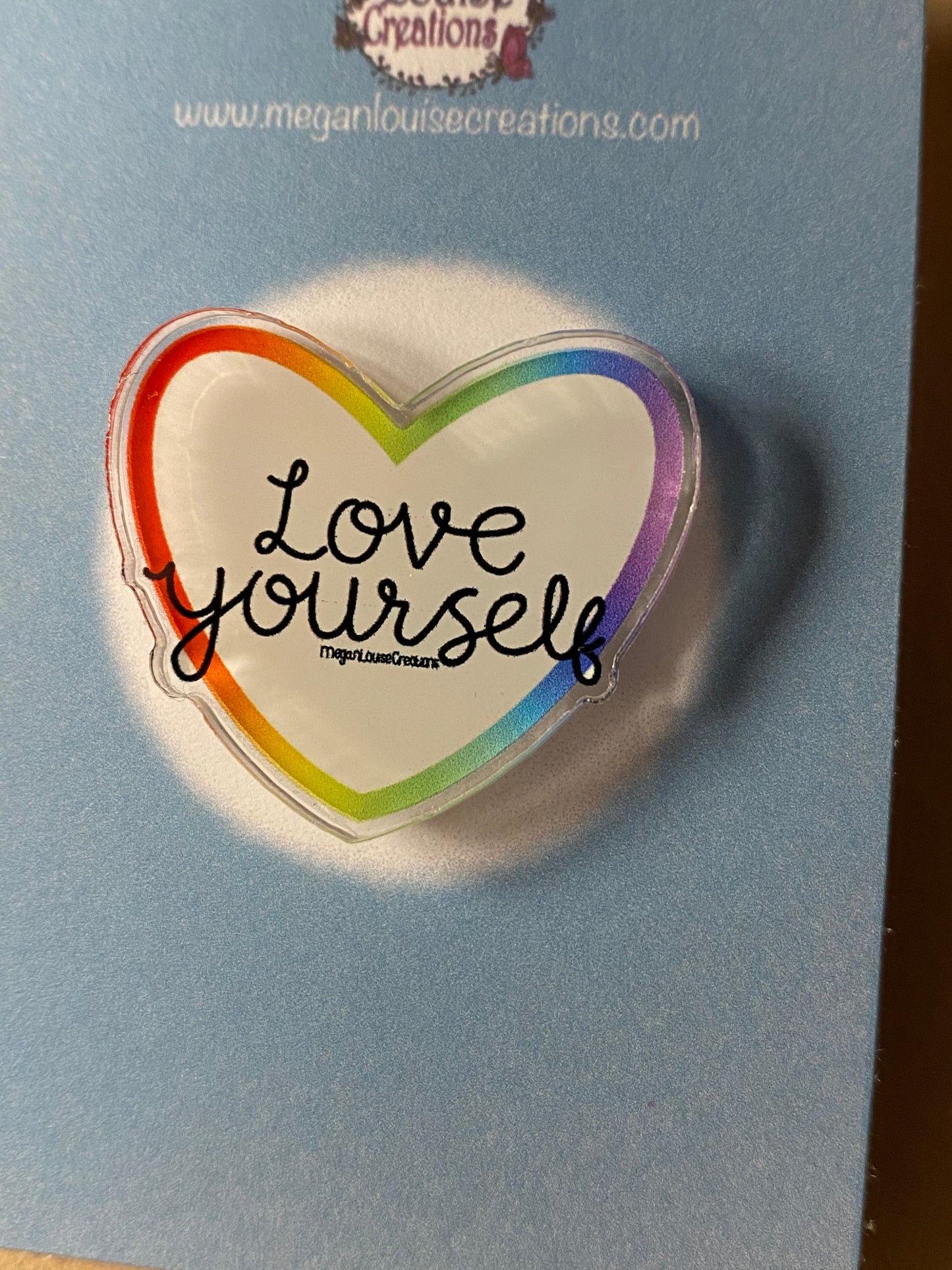 Love yourself pin badge