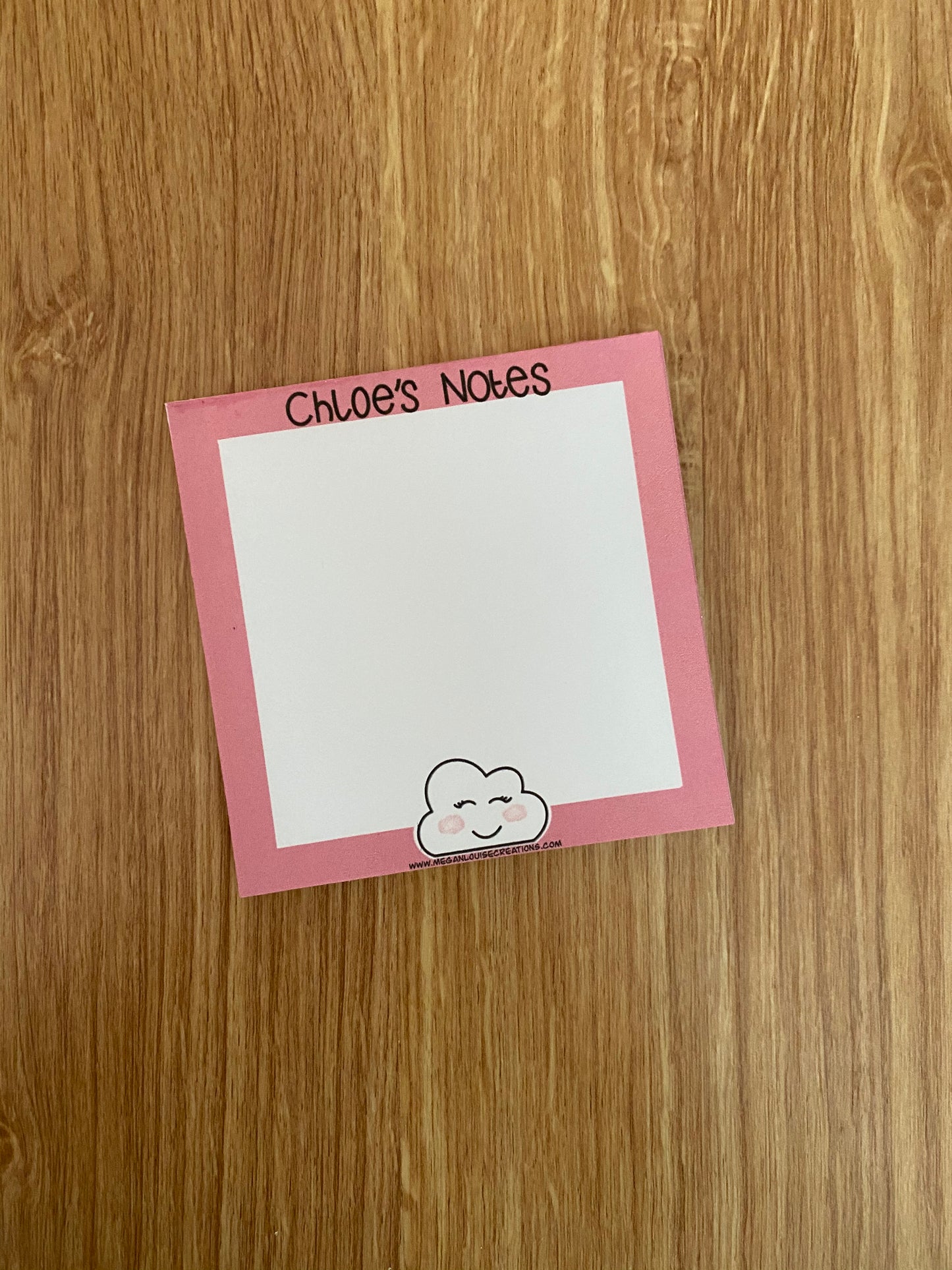 Personalised Kawaii cloud memo pad