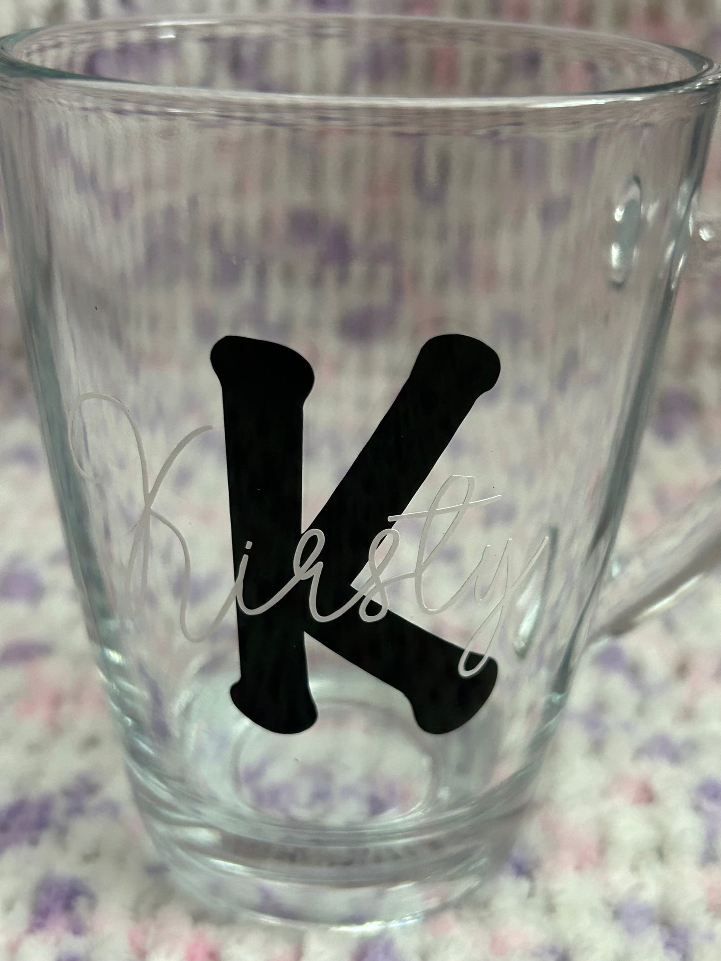 Initial and Name Glass Mug