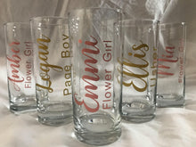Load image into Gallery viewer, Bridal tumblers, personalised glasses, rose gold tumblers , wedding party gifts