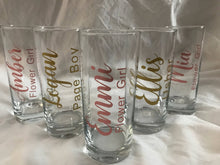 Load image into Gallery viewer, Bridal tumblers, personalised glasses, rose gold tumblers , wedding party gifts
