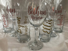 Load image into Gallery viewer, Bridal tumblers, personalised glasses, rose gold tumblers , wedding party gifts