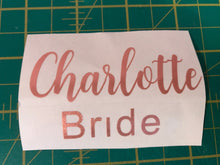 Load image into Gallery viewer, Champagne flute vinyl, vinyl for champagne flutes, wedding flute vinyl, bridal vinyl, Vinyl only