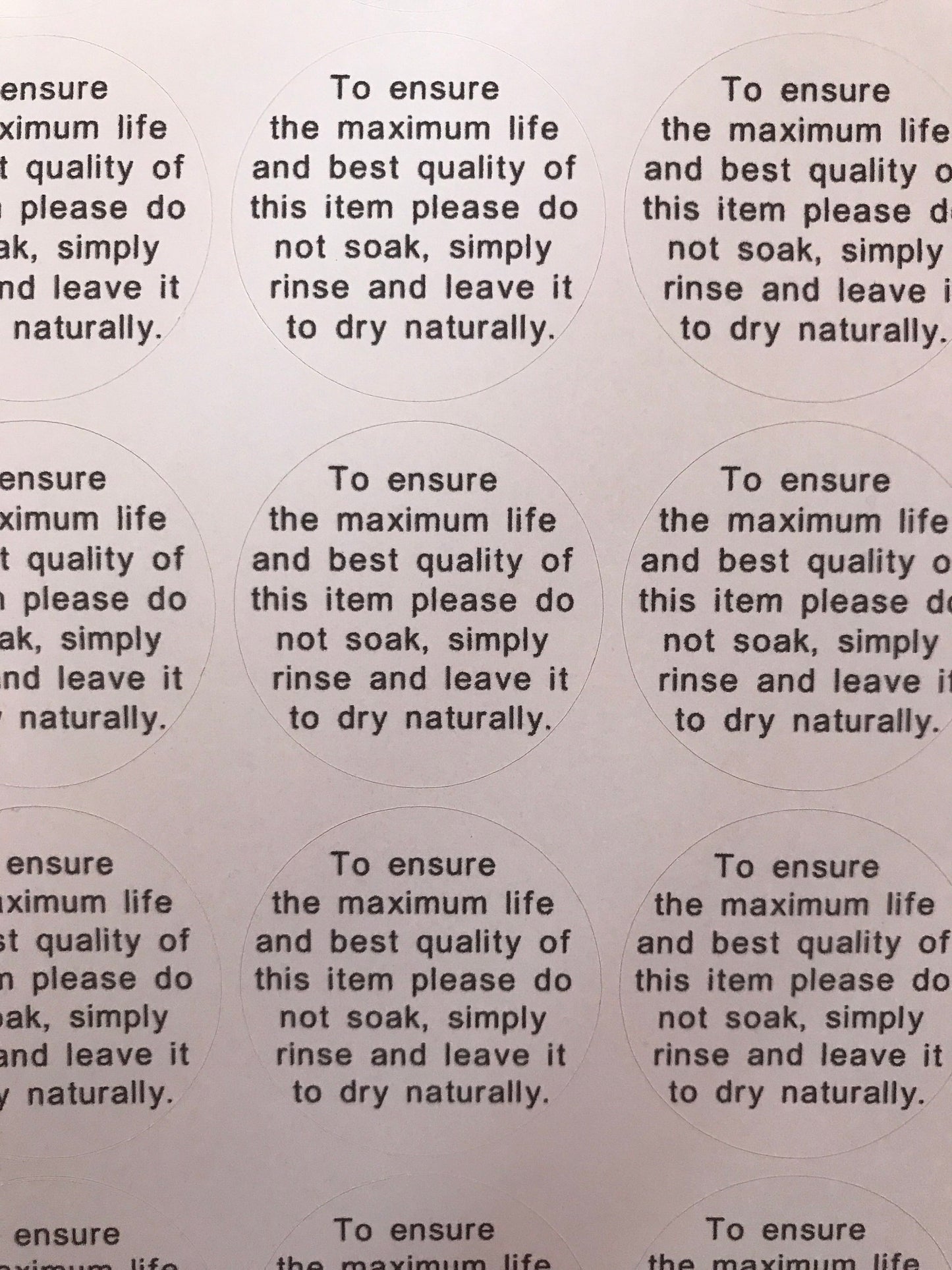 Self adhesive vinyl care labels, Water bottle care stickers, vinyl care stickers, care stickers, custom stickers