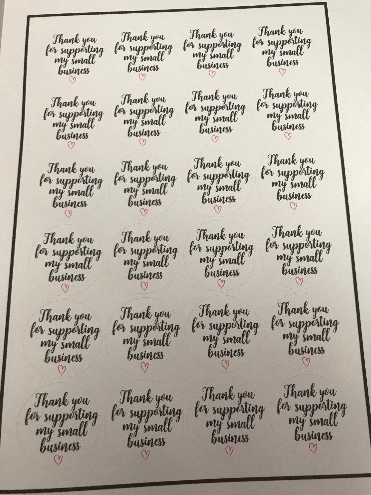 Thank you for supporting my small business stickers