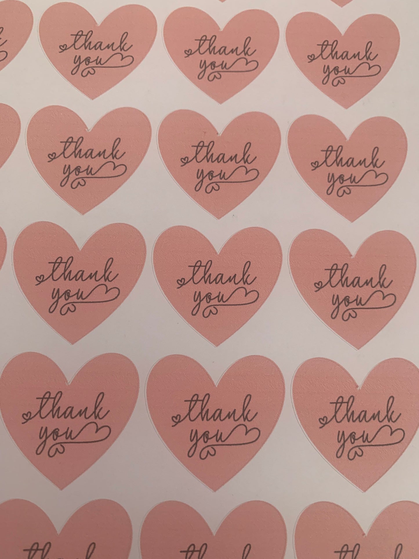 Thank you love heart stickers