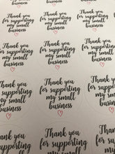Load image into Gallery viewer, Thank you for supporting my small business stickers