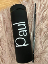 Load image into Gallery viewer, Plain font Personalised skinny tumblers
